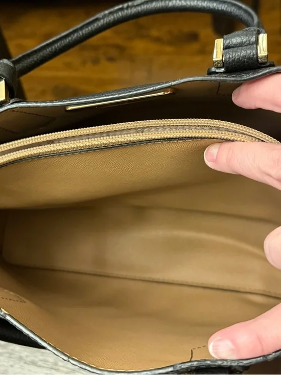 Michael Kors Black Pebbled Leather Satchel Crossbody Bag Purse - Picture 13 of 16